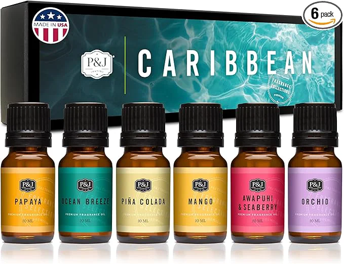 Functional P J Trading Fragrance Oil Caribbean Set Pina Colada Awapuhi Seaberry Recyclable
