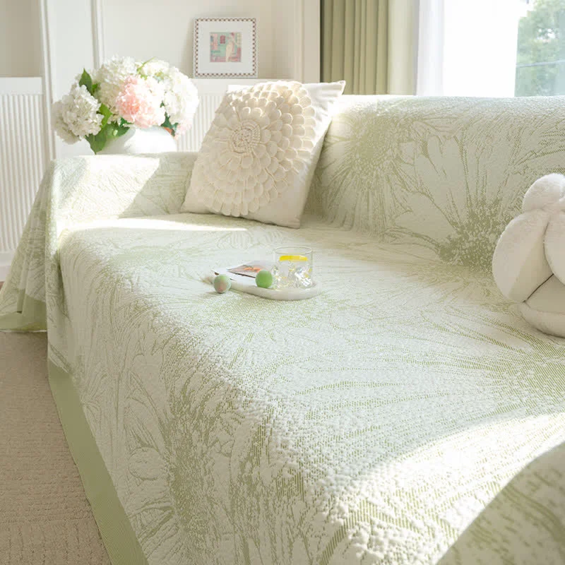 Elegant Ownkoti Artistic Sunflower Chenille Sofa Throw Blanket Powerful