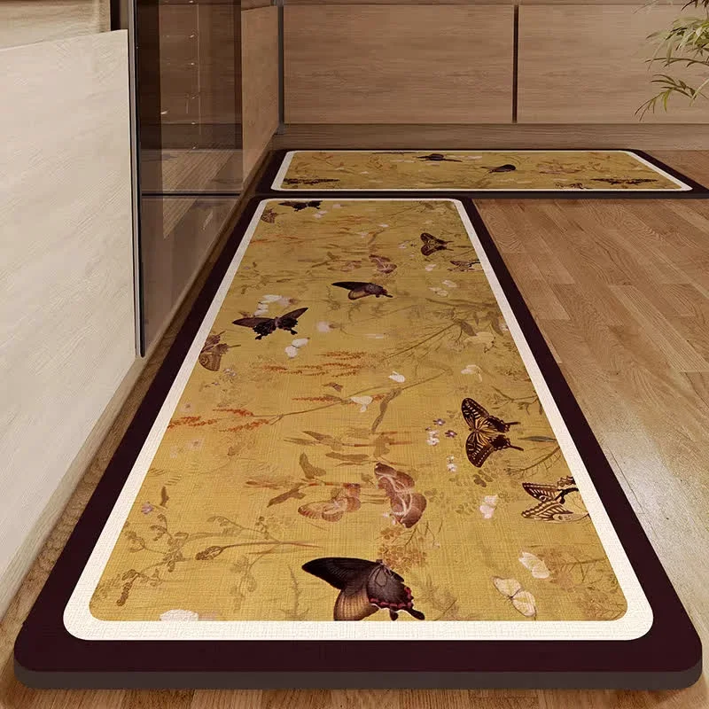 Superior Ownkoti Pastoral Butterfly Diatom Mud Water-absorbent Rug Reliable