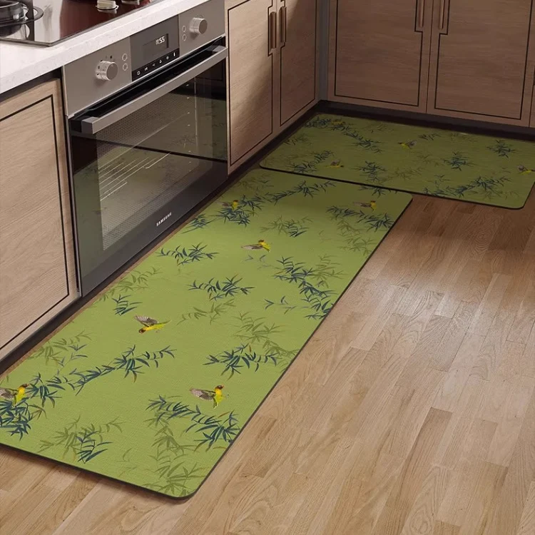 Responsible Ownkoti Bamboo Bird Water-absorbent Kitchen Entryway Rug First-Class