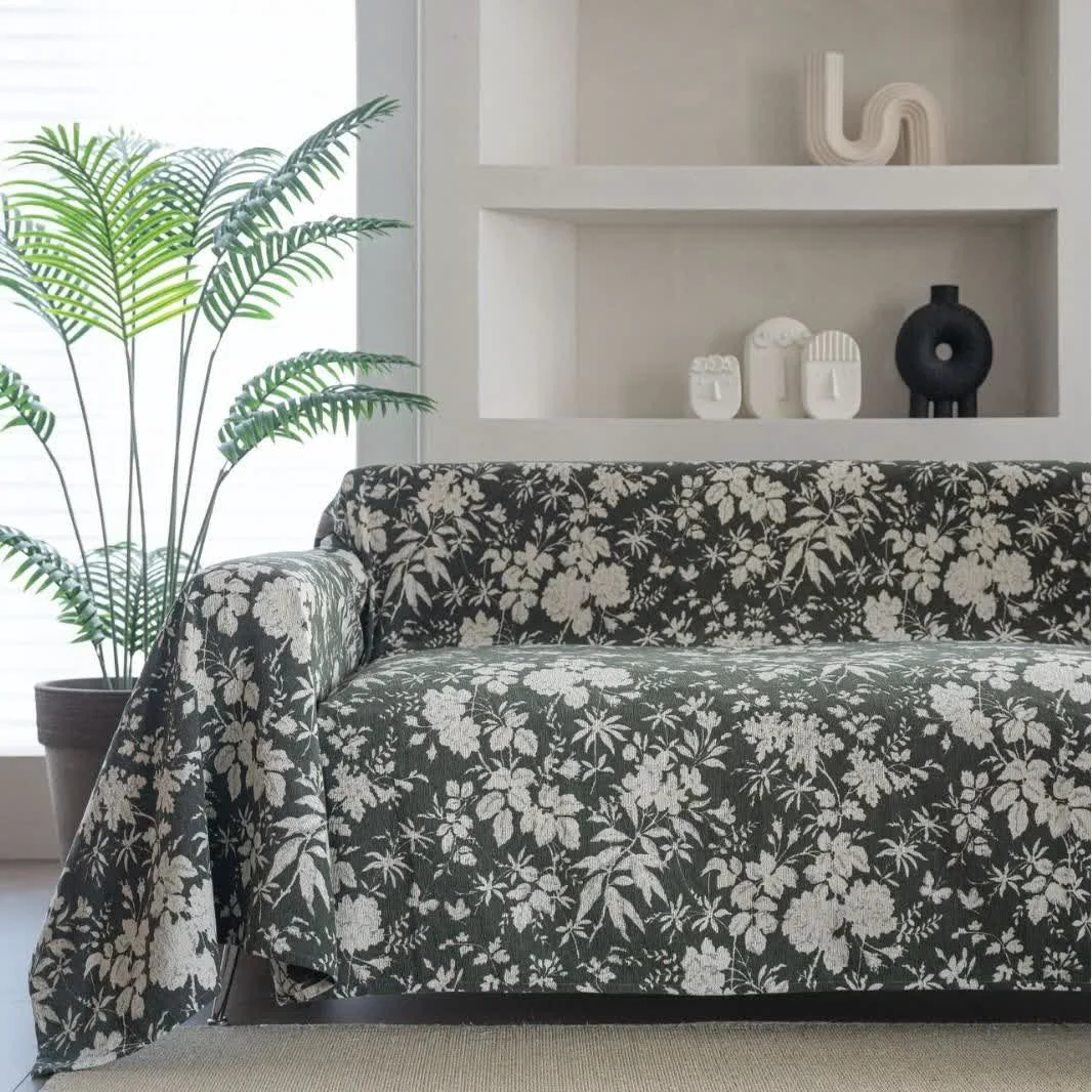 Minimalist Ownkoti Poppy Floral Leaf Sofa Throw Blanket Fashionable