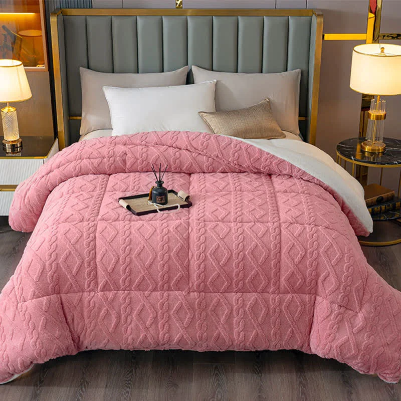 Exceptional Ownkoti Luxury Diamond Embossed Sherpa Throw Blanket Long-Lasting