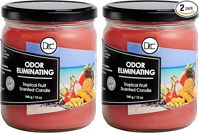 Elegant Tropical Fruit Two Pack Odor Eliminating Highly Fragranced Candle Casual