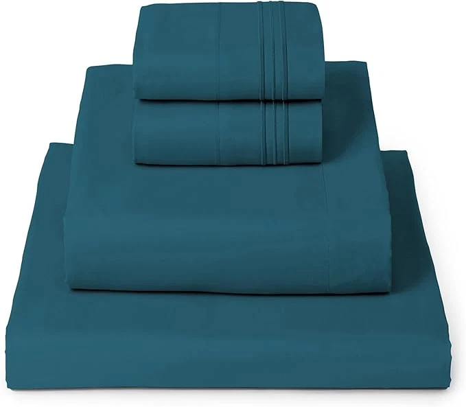 Dependable Mellanni California King Sheets Set - 4 PC Iconic Collection Bedding - Hotel Luxury Extra Soft Cooling Bed Sheets - Wrinkle Fade Stain Resistant Cal King Teal Crafted