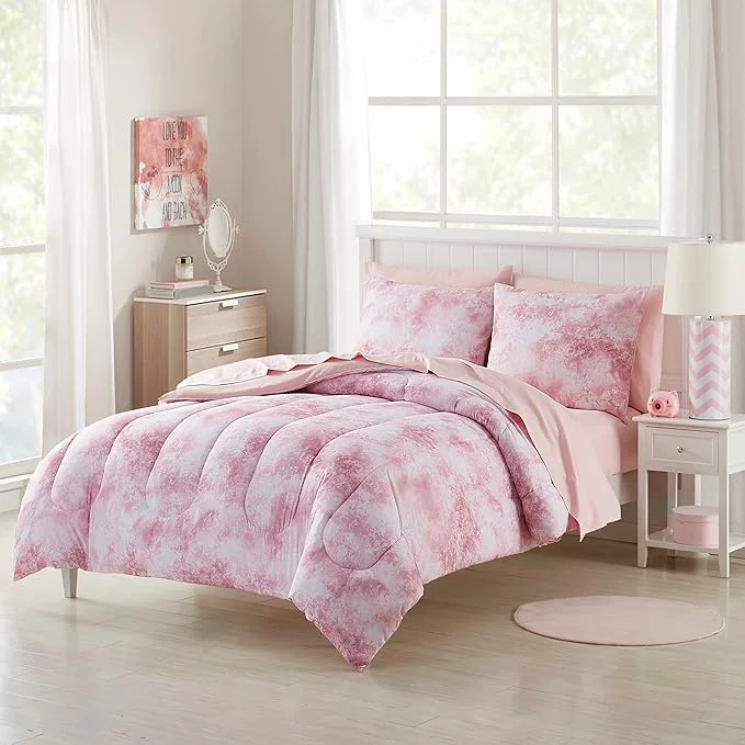 Outstanding Kids Bedding Set Bed in a Bag for Boys and Girls Toddlers Printed Sheet Set and Comforter Twin Waterbury Marble Original