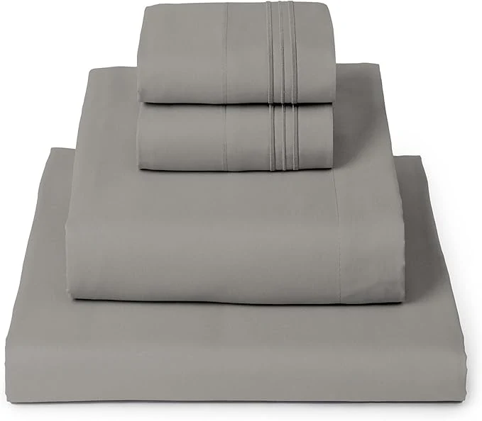 Pure Mellanni California King Sheets Set - 4 PC Iconic Collection Bedding - Hotel Luxury Extra Soft Cooling Bed Sheets - Wrinkle Fade Stain Resistant Cal King Taupe Solid