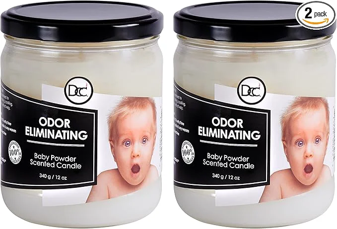 Fast Baby Powder Two Pack Odor Eliminating Highly Fragranced Candle High-Grade
