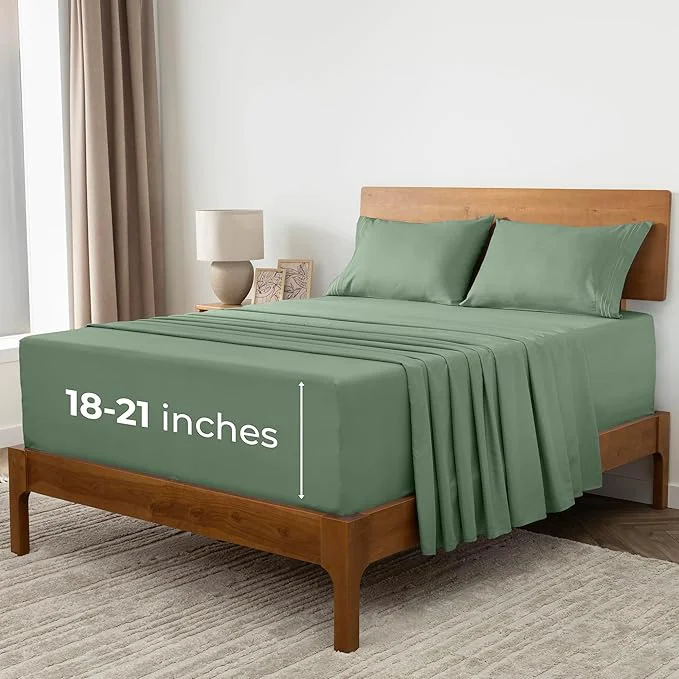 Proven Mellanni Extra Deep California King Sheets - 4 PC Iconic Collection Bedding - Hotel Luxury Ultra Soft Cooling Bed Sheets - Wrinkle Fade Stain Resistant Cal King Sage Environmentally Friendly