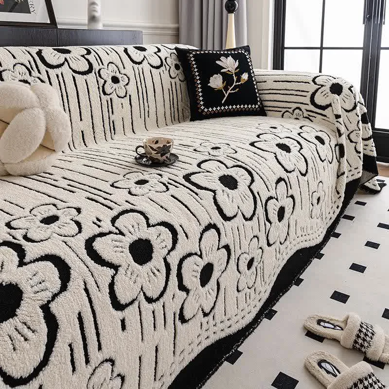 Natural Ownkoti Floral Plush Sofa Throw Blanket Trendy