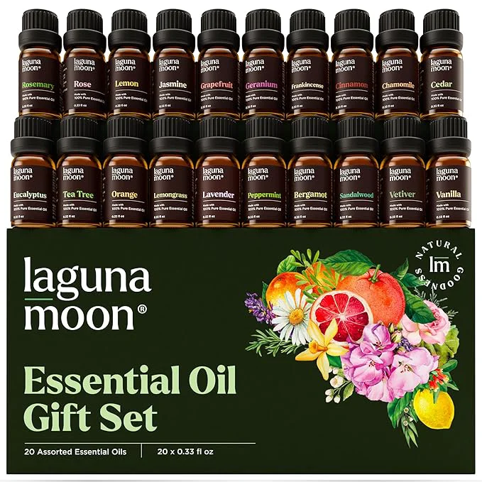 Breathable Lagunamoon Essential Oils Set Top 20 Gift Set Oils Powerful