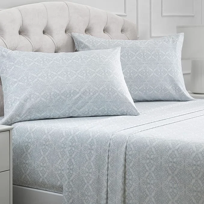 High-Quality Mellanni Full Sheets Set - 4 PC Iconic Collection Bedding - Hotel Luxury Extra Soft Cooling Bed Sheets - Wrinkle Fade Stain Resistant Full Laced Sky Blue Trusted