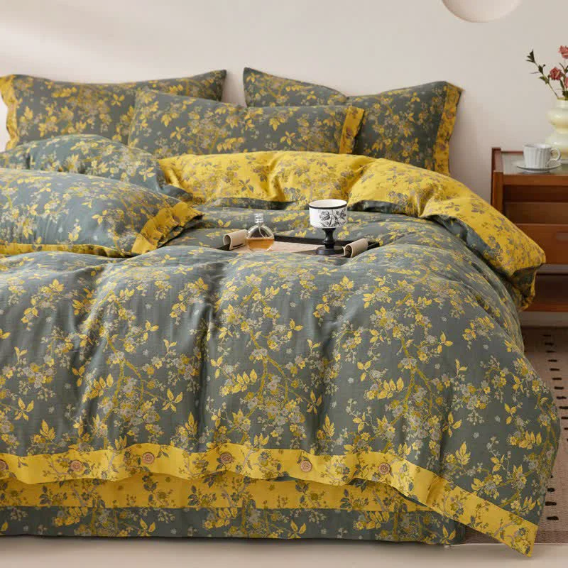 Solid Ownkoti Plum Blossom Jacquard Cotton Gauze Bedding High-Grade