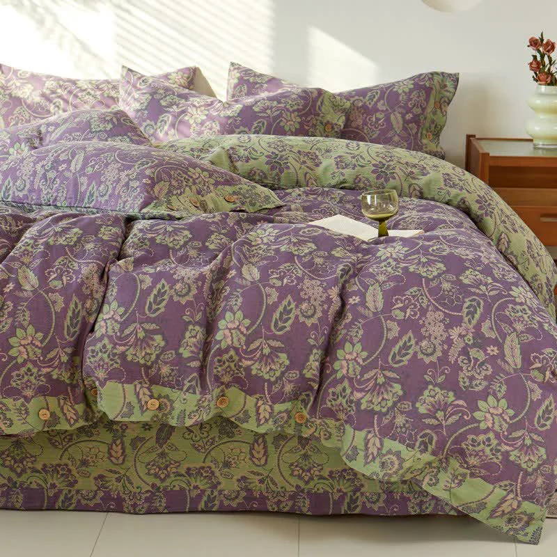 Healthy Ownkoti Abstract Floral Jacquard Cotton Gauze Bedding Original Design