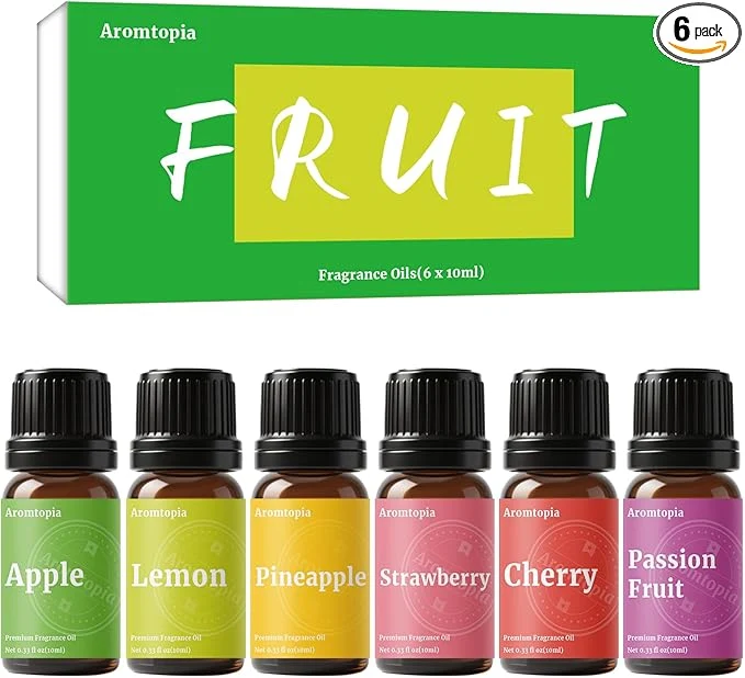 Environmentally Friendly Fruit Fragrance Oils Aromtopia 6x10ml Fruity Essential Oils Elite