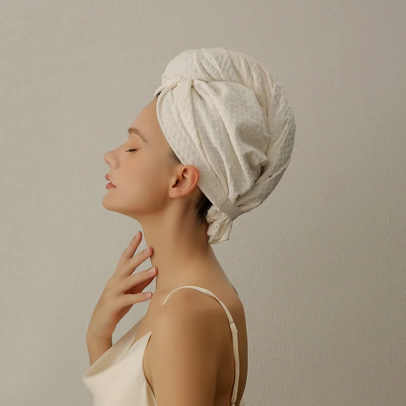 Premium Material Ownkoti Waffle Absorbent Hair Drying Towel Wrap Classic
