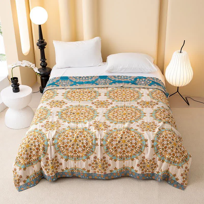 Original Ownkoti Exotic Vintage Floral Cotton Gauze Quilt Proven