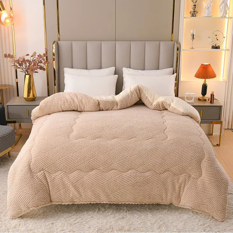 Premium Ownkoti Wavy Striped Jacquard Sherpa Plush Blanket Authentic