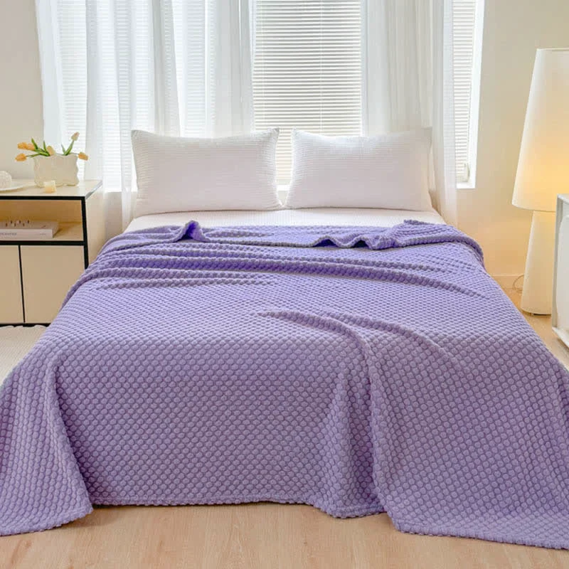 Advanced Ownkoti Polka Dot Jacquard Warm Throw Blanket Long-Lasting