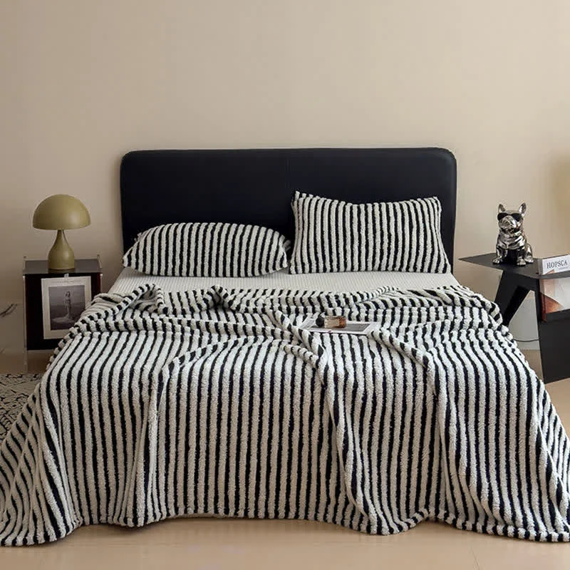 Enhanced Ownkoti Timeless Style Striped Jacquard Blanket Carefully Designed