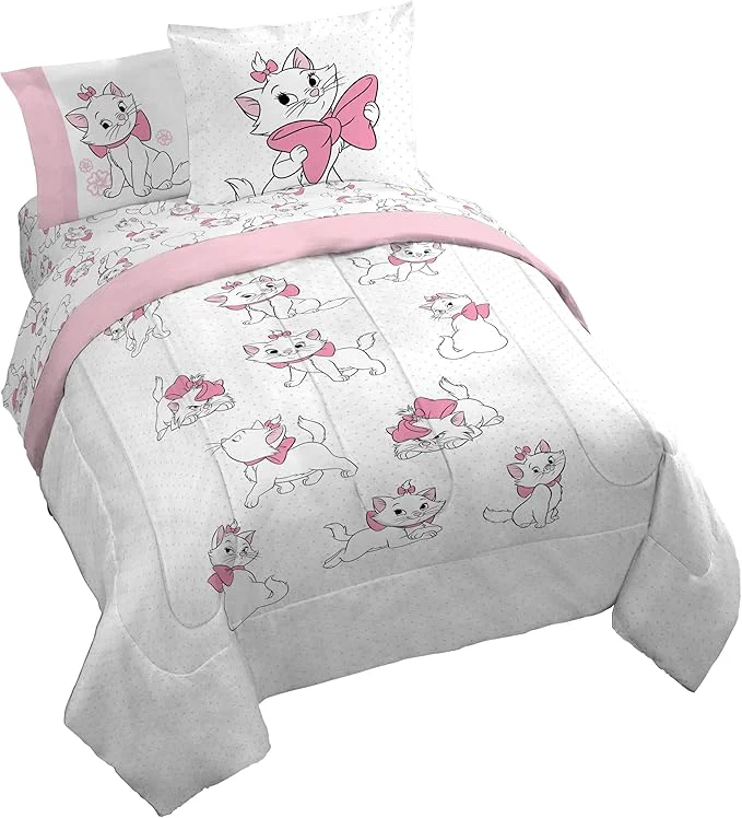 Casual Jay Franco Kids Comforter Set Includes Sheets and Pillow Covers - Soft and Cozy Bed Set for Stylish Room Decor White - Aristocats 7 Piece Queen Size Bedding Powerful