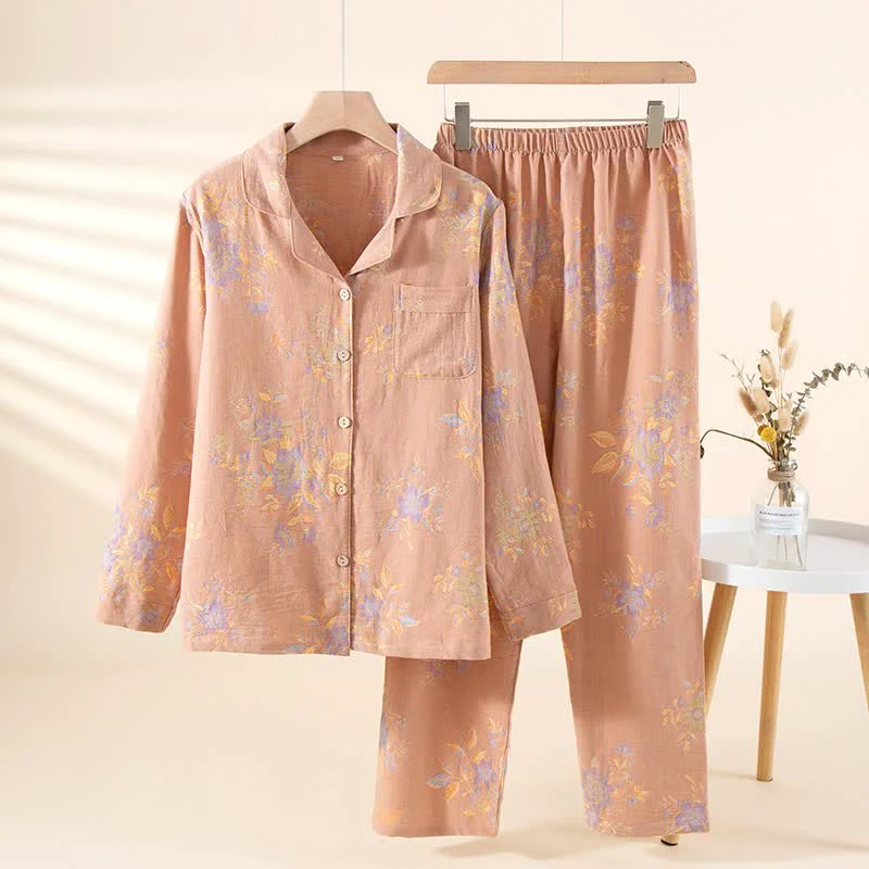 Original Ownkoti Dreamy Floral Cotton Gauze Pajama Set Sophisticated