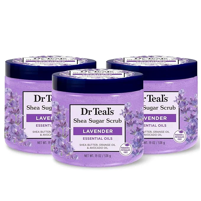 Minimalist Dr Teal's Shea Sugar Scrub Lavender Essential Oils 19 oz Trendy