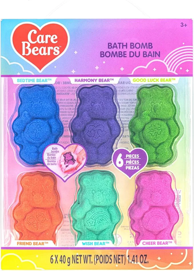 Solid Care Bears 6 Pack Bubblegum Scented Bath Bombs Fine Crafted
