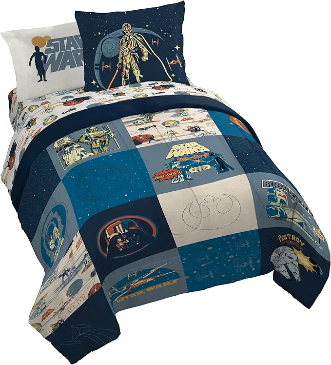 Minimalist Jay Franco Kids Comforter Set Includes Sheets and Pillow Covers - Soft and Cozy Bed Set for Stylish Room Decor Blue - Star Wars 01 7 Piece Queen Bedding Trusted