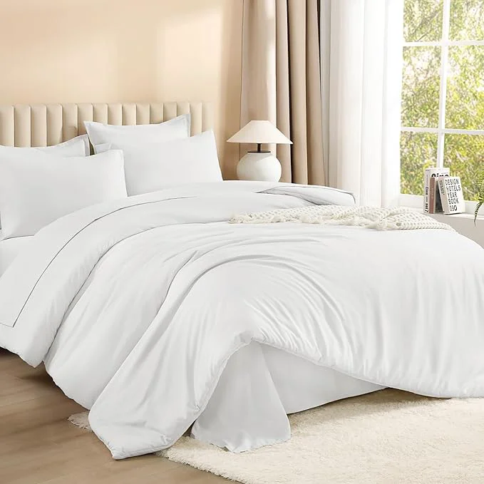 Relaxed Litanika Twin Twin XL Size Comforter Set White - 5 Piece Bed in a Bag Lightweight Bed Set with Comforter Sheets Pillowcase amp Sham Exceptional