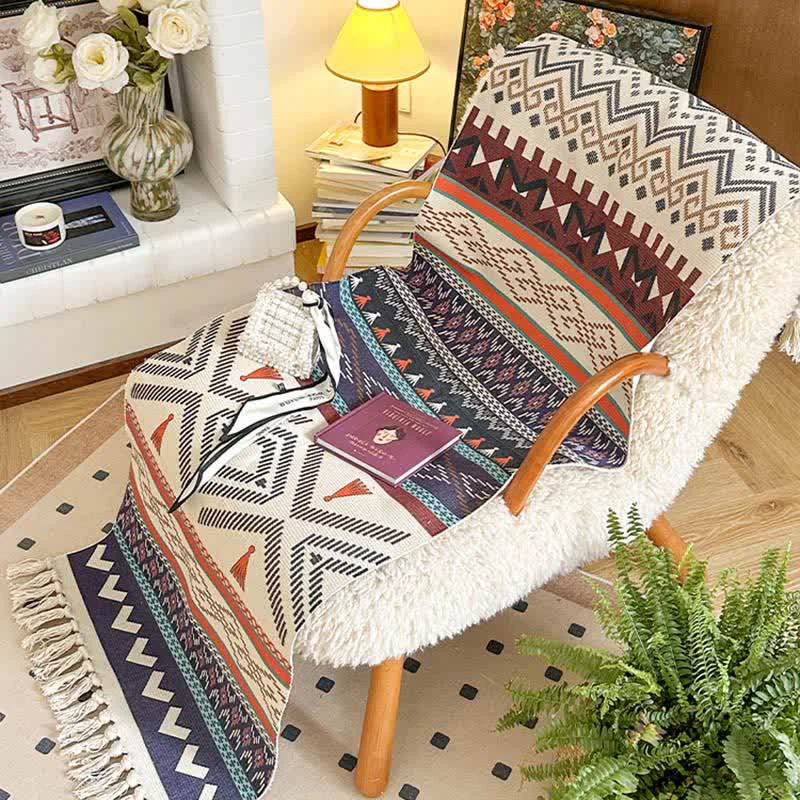 Original Design Ownkoti Boho Triba Cotton Linen Functional Mat Secure