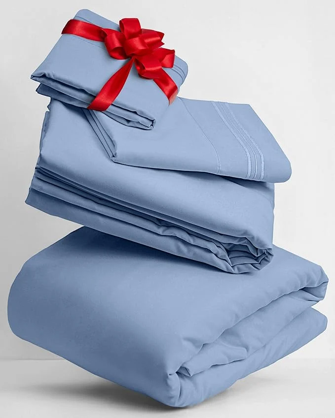 Traditional Mellanni Twin XL Sheets Set - 3 PC Iconic Collection Bedding - Hotel Luxury Extra Soft Cooling Bed Sheets - Wrinkle Fade Stain Resistant Twin Extra Long Sky Blue Proven