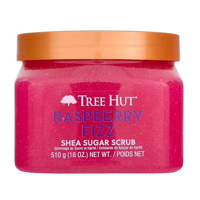 Fine Tree Hut Raspberry Fizz Shea Sugar Scrub Exfoliating Hydrating Moisturizing Outstanding