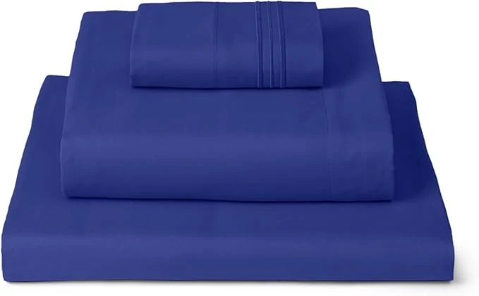 Elegant Mellanni Twin XL Sheets Set - 3 PC Iconic Collection Bedding - Hotel Luxury Extra Soft Cooling Bed Sheets - Wrinkle Fade Stain Resistant Twin Extra Long Royal Blue Versatile