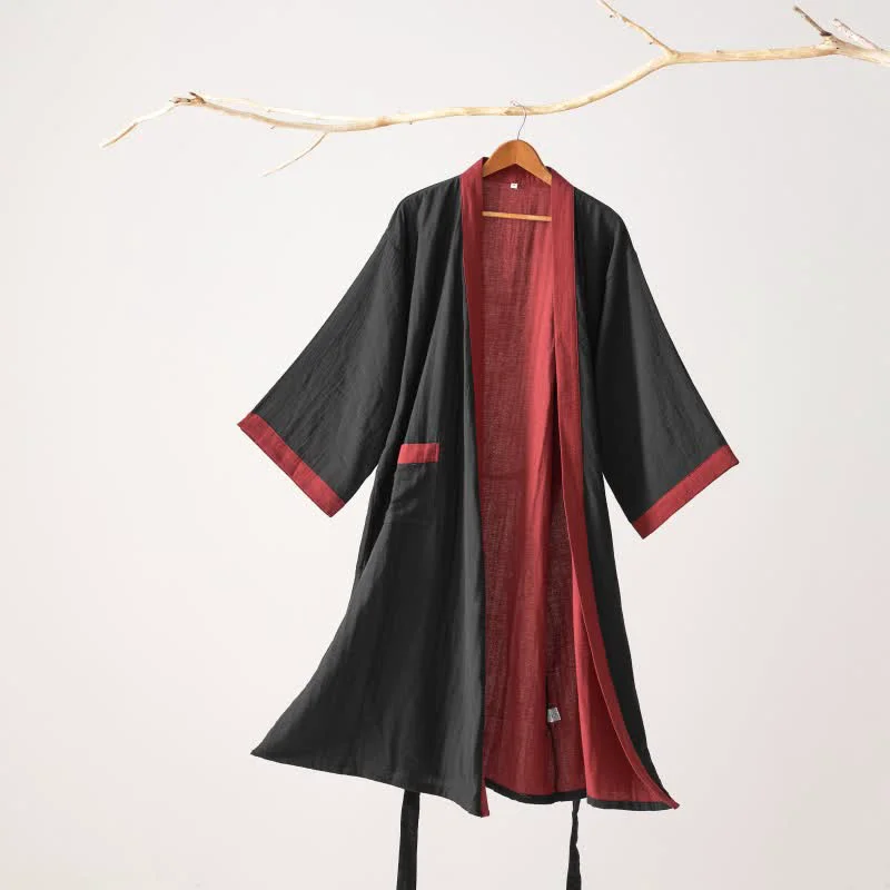 Safe Ownkoti Minimalist Solid Cotton Gauze Kimono Robe Responsible