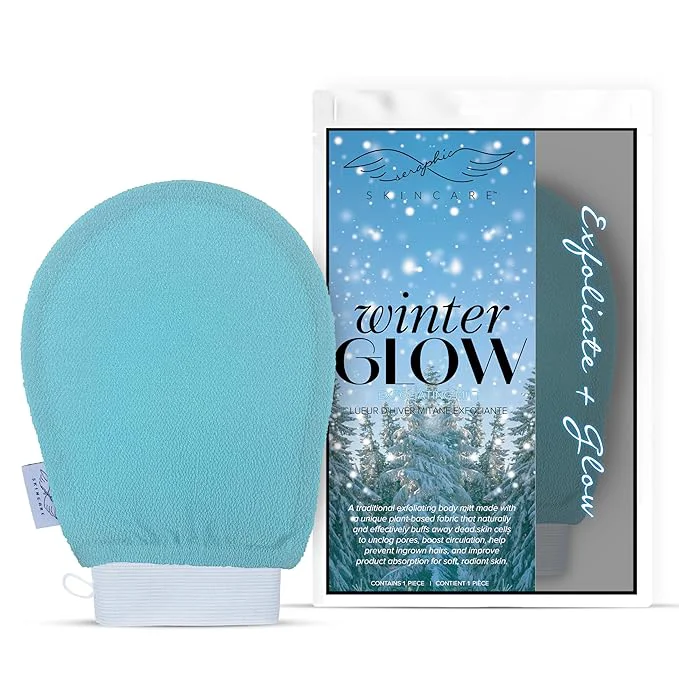 Sustainable Seraphic Skincare Winter Glow Premium Exfoliating Mitt Genuine