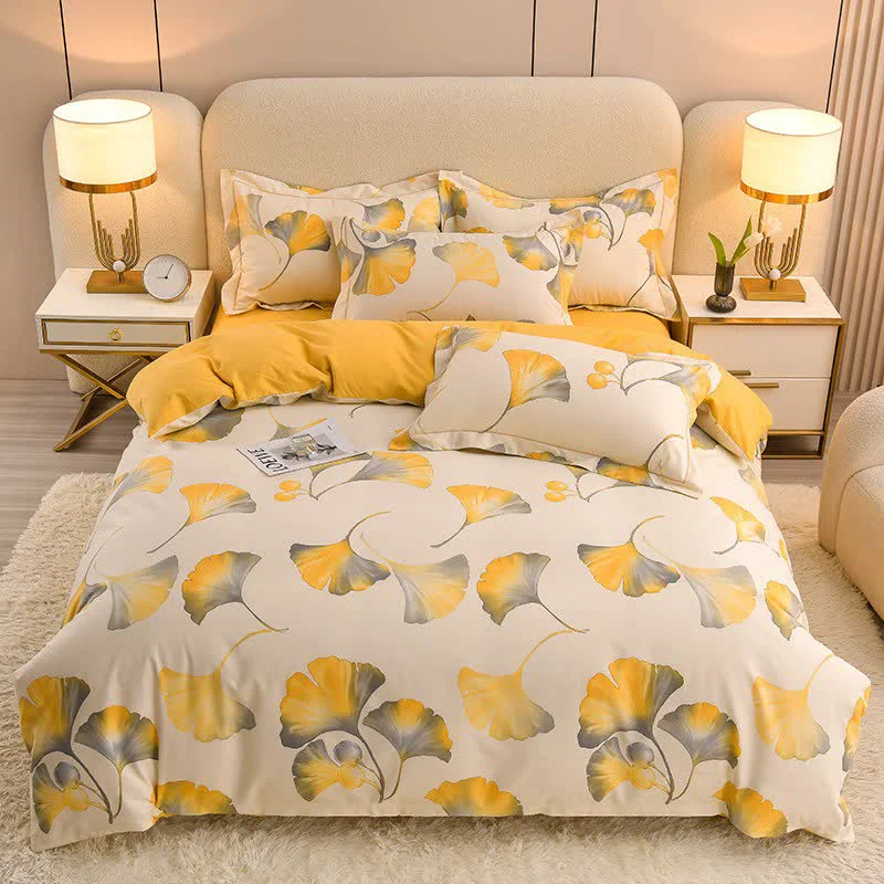 Secure Ownkoti Timeless Ginkgo Cotton Bedding Set 4PCS Refined