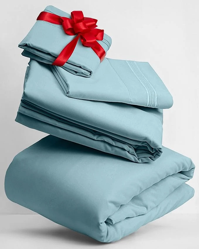 High-Quality Mellanni Twin XL Sheets Set - 3 PC Iconic Collection Bedding - Hotel Luxury Extra Soft Cooling Bed Sheets - Wrinkle Fade Stain Resistant Twin Extra Long Aqua Practical