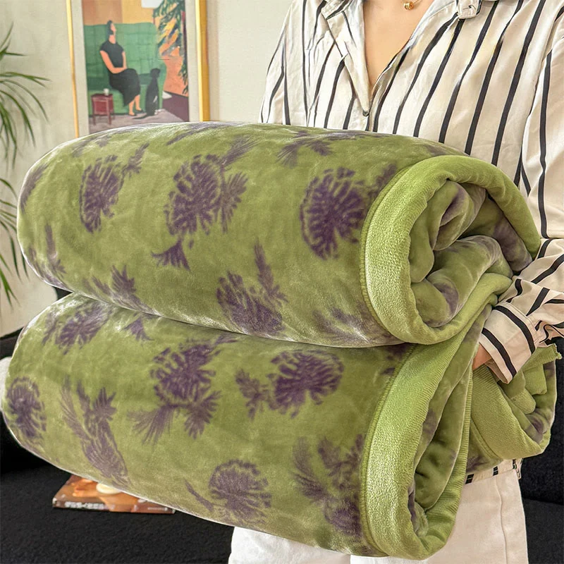 Long-Lasting Tropical Leaf Flannel Throw Blanket Premium Material