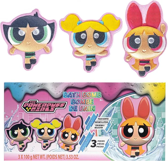 Practical The Powerpuff Girls Bath Bombs for Kids Fun Bright Rainbow Colors Peach Comfortable