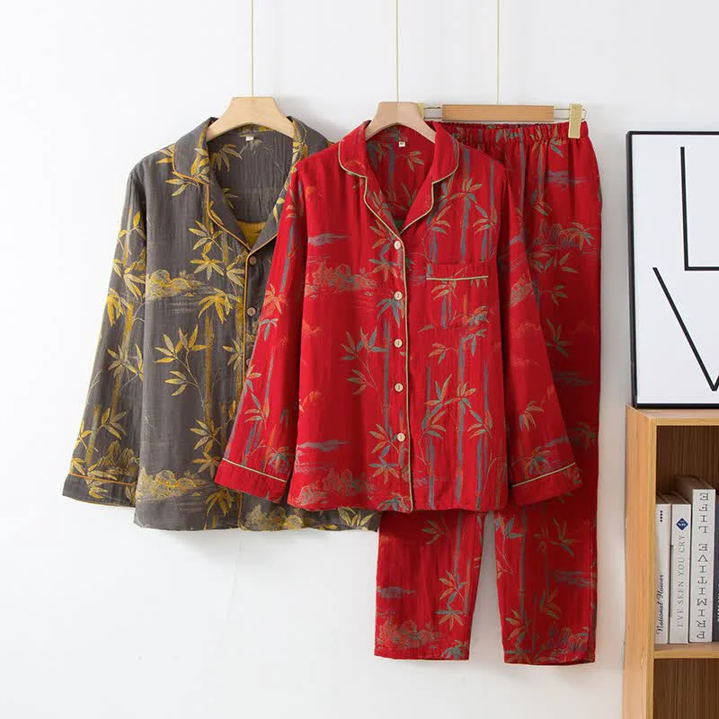 Superior Ownkoti Matching Cotton Gauze Bamboo Couple Loungewear High-Quality