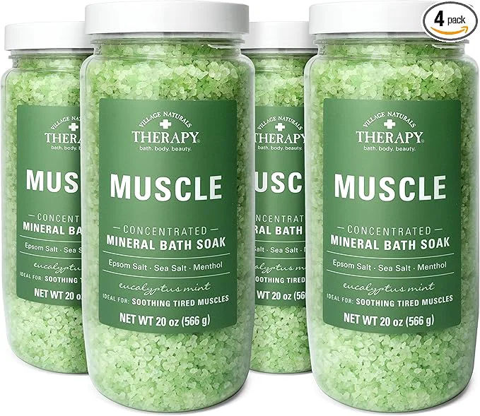 Authentic Village Naturals Therapy Muscle Concentrated Mineral Bath Soak Eucalyptus Soft