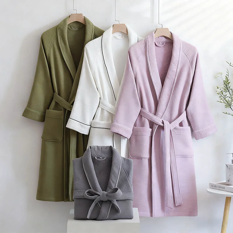 Smart Ownkoti Unisex Cotton Solid Color Robe User-Friendly