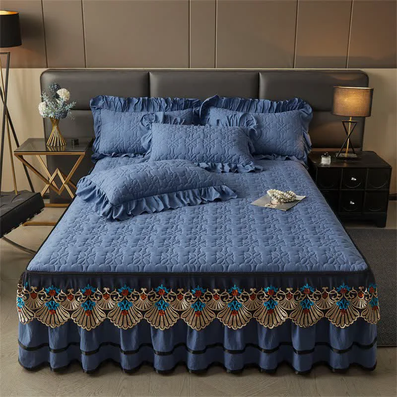 Professional Ownkoti Quilted Sheet with Detachable Bed Skirt Easy-to-Use