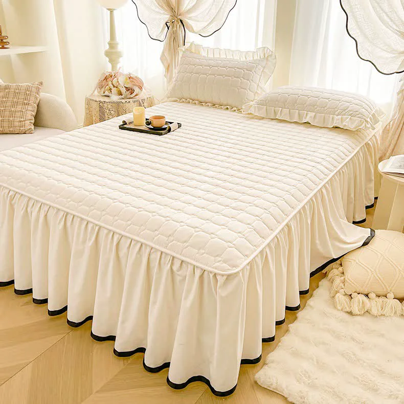 Responsible Ownkoti Checked Quilted Bed Skirt Sheet Modern
