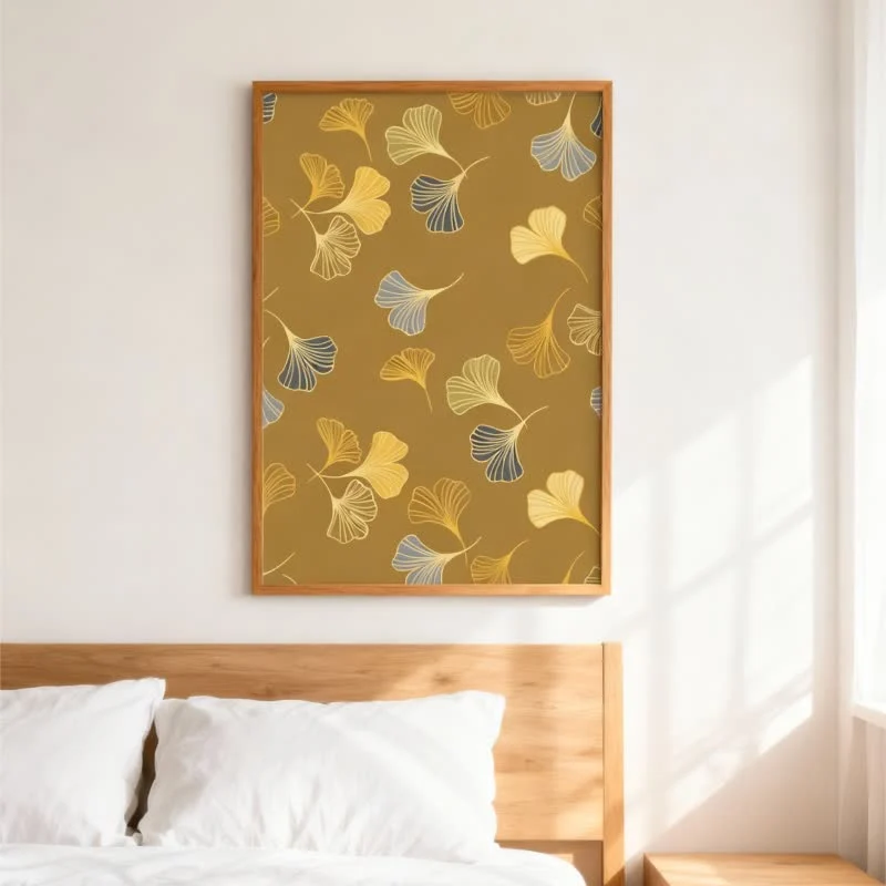 Relaxed Ownkoti Golden Whisper Ginkgo Leaf Decorative Painting Fast