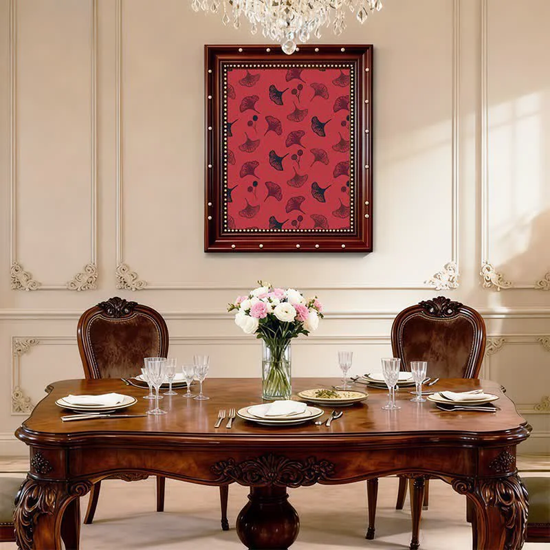 Breathable Ownkoti Natural Style Ginkgo Leaf Decorative Painting Contemporary