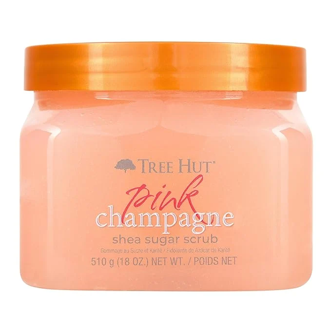 Secure Tree Hut Pink Champagne Shea Sugar Scrub Exfoliating Body Scrub Removes Dead Reusable