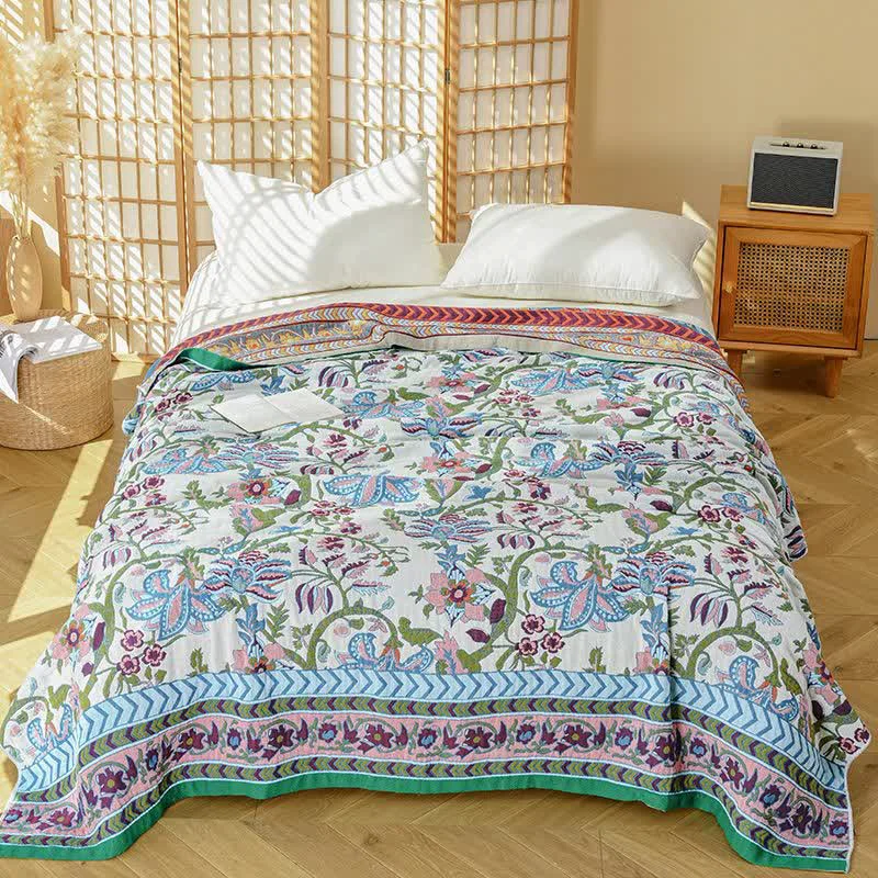 Modern Ownkoti Floral Branch Pure Cotton Gauze Quilt Genuine