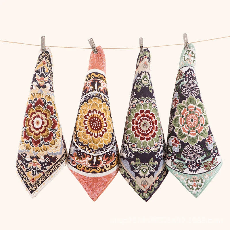 Safe Ownkoti Retro Floral Cotton Kitchen Absorbent Towel Artisan
