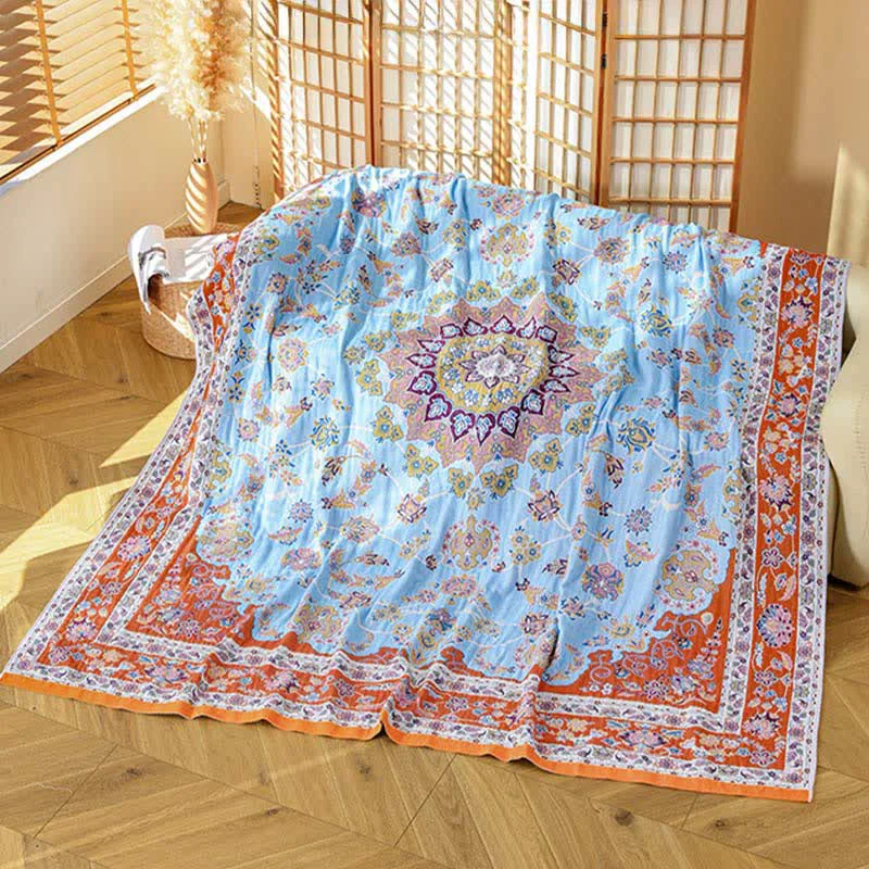 Elite Ownkoti Vibrant Vintage Pattern Cotton Gauze Blanket Fine